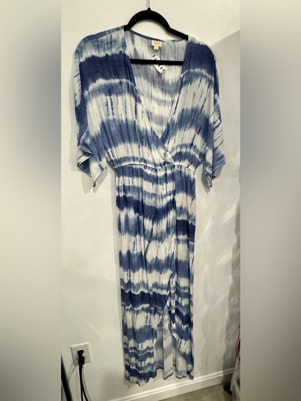 Surf Gypsy Blue and White Tie-Dye Maxi Dress